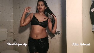 Indian Girl Alia Advani In Hot Shower
